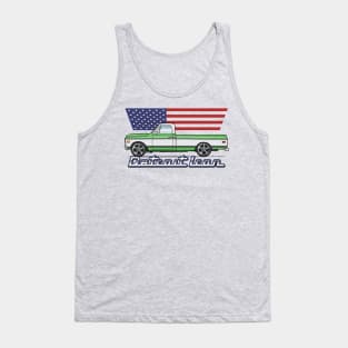 White & Green Truck Tank Top